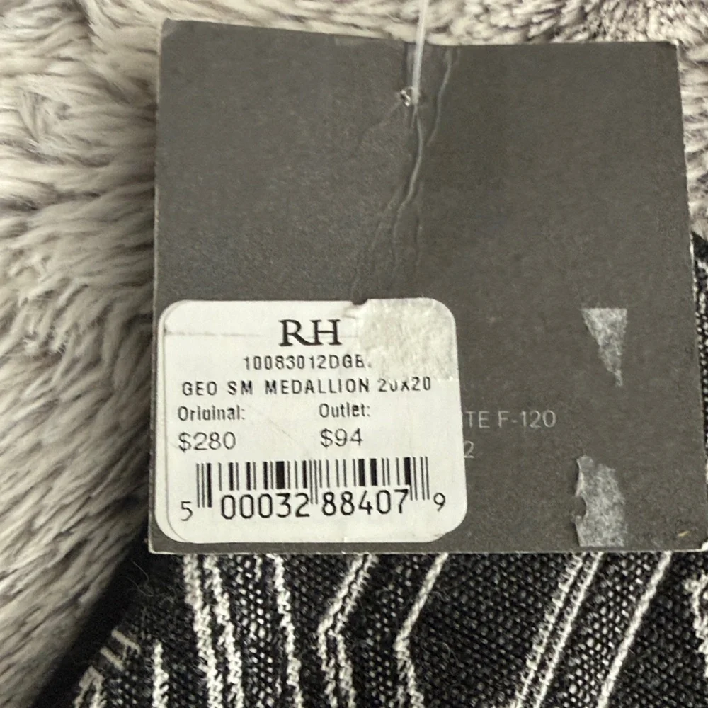 Restoration Hardware Black and Gray Geometric Pillow Cover